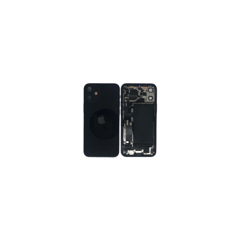 Châssis Complet iPhone 12 Mini Noir - Connecteur de Charge + Sans Batterie (Original Demonté) Grade B