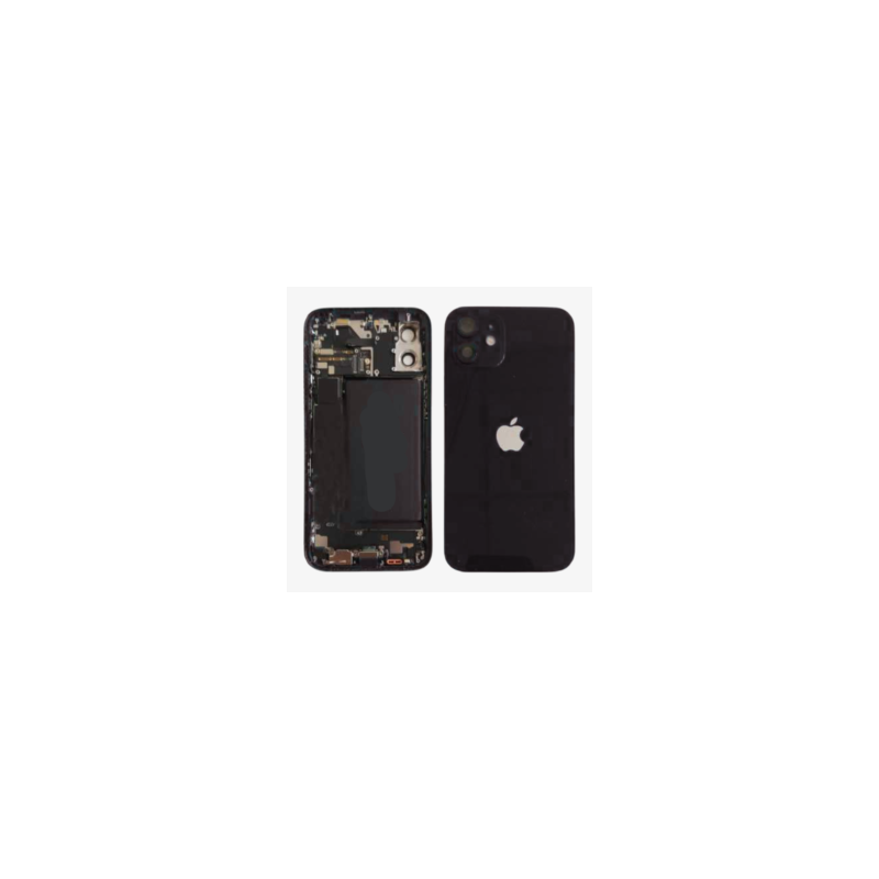 Châssis Complet iPhone 12 Noir - Connecteur de Charge + Batterie (Original Demonté) Grade B