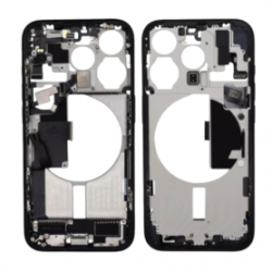 Châssis iPhone 15 Pro sans Vitre Arrière sans Batterie Titane Noir (Original Demonté) Grade B