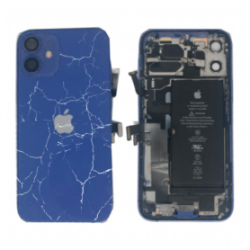 Châssis Complet iPhone 12 Mini Bleu - Connecteur de Charge + Batterie (Original Demonté) - Cassé