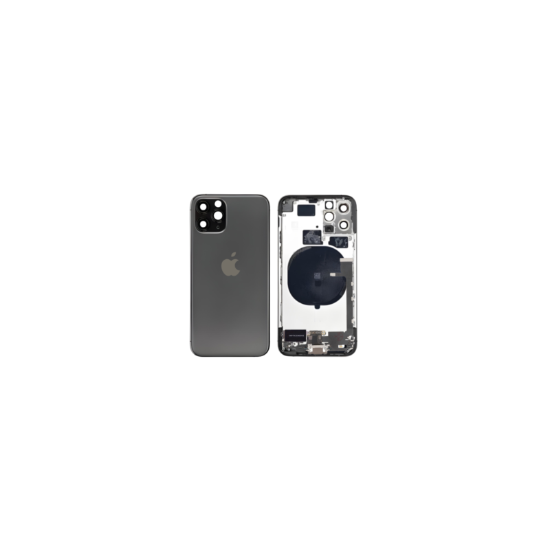 Châssis Complet iPhone 11 Pro Noir - Connecteur de Charge sans Batterie (Original Demonté) Grade A