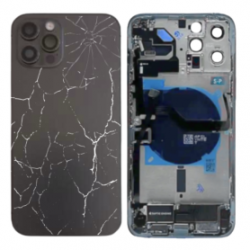 Châssis Complet iPhone 12 Pro Noir - Connecteur de Charge sans Batterie (Original Demonté) - Cassé
