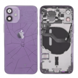 Châssis Complet iPhone 12 Mini Violet - Connecteur de Charge sans Batterie (Original Demonté) - Cassé