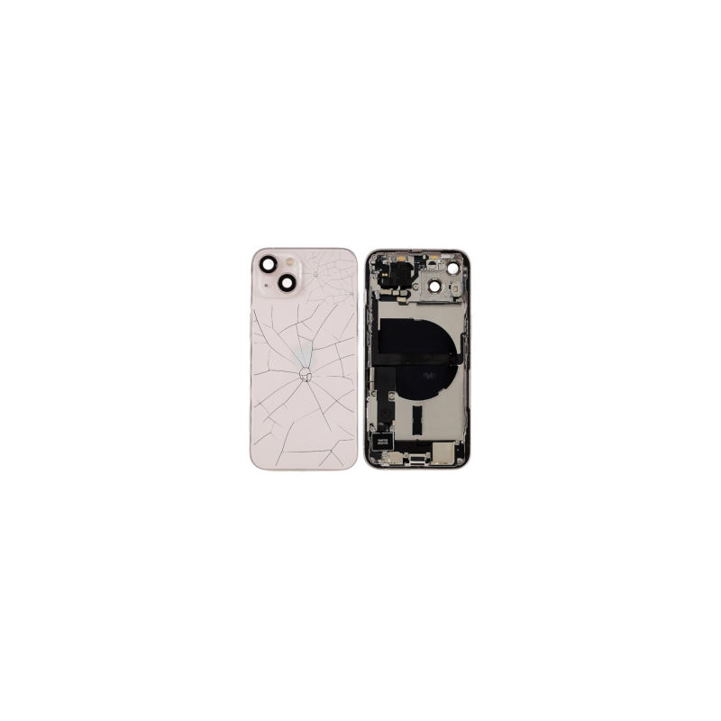 Châssis Complet iPhone 13 Mini Rosé - Connecteur de Charge sans Batterie(Original Demonté) - Cassé