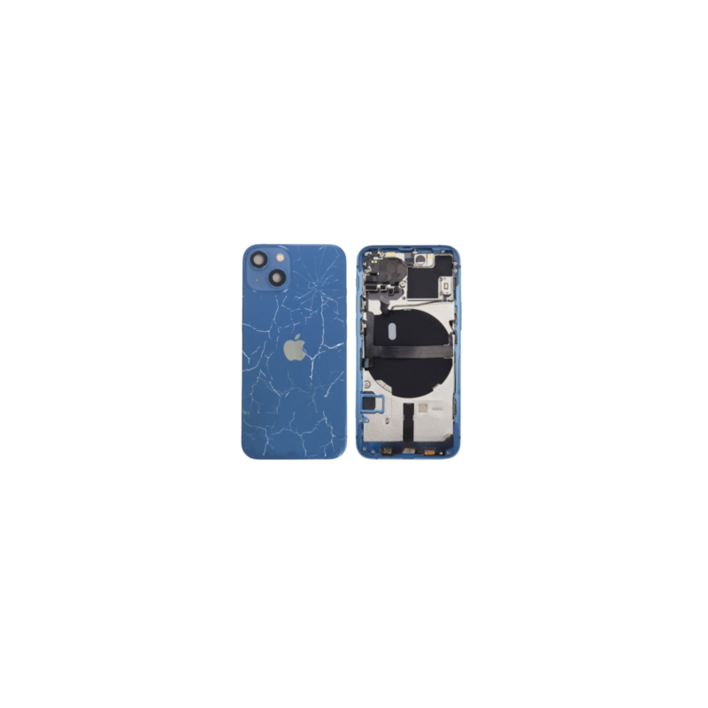 Châssis Complet iPhone 13 Bleu - Sans Connecteur de Charge (Original Demonté) - Cassé