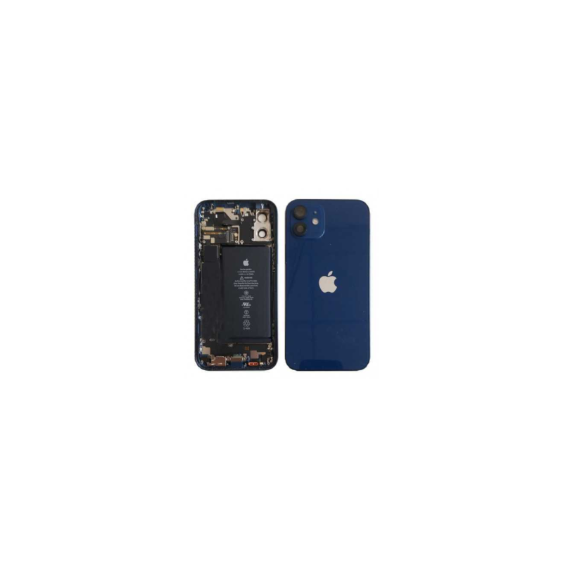 Châssis Complet iPhone 12 Bleu - Sans Connecteur de Charge + Batterie (Origine Demonté) - Grade B