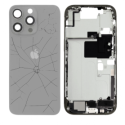 Châssis Complet iPhone 16 Pro Max Sans Connecteur de Charge Titane Naturel (Original Demonté) - Cassé