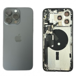 Châssis Complet iPhone 15 Pro Sans Connecteur de Charge Noir (Original Demonté) - Grade B