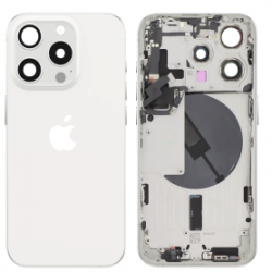 Châssis Complet iPhone 15 Pro Sans Connecteur de Charge Blanc (Original Demonté) - Grade AB