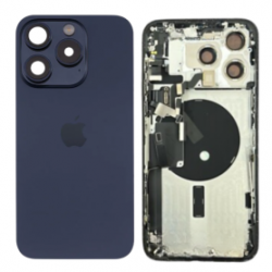 Châssis Complet iPhone 15 Pro Sans Connecteur de Charge Bleu (Original Demonté) - Grade B