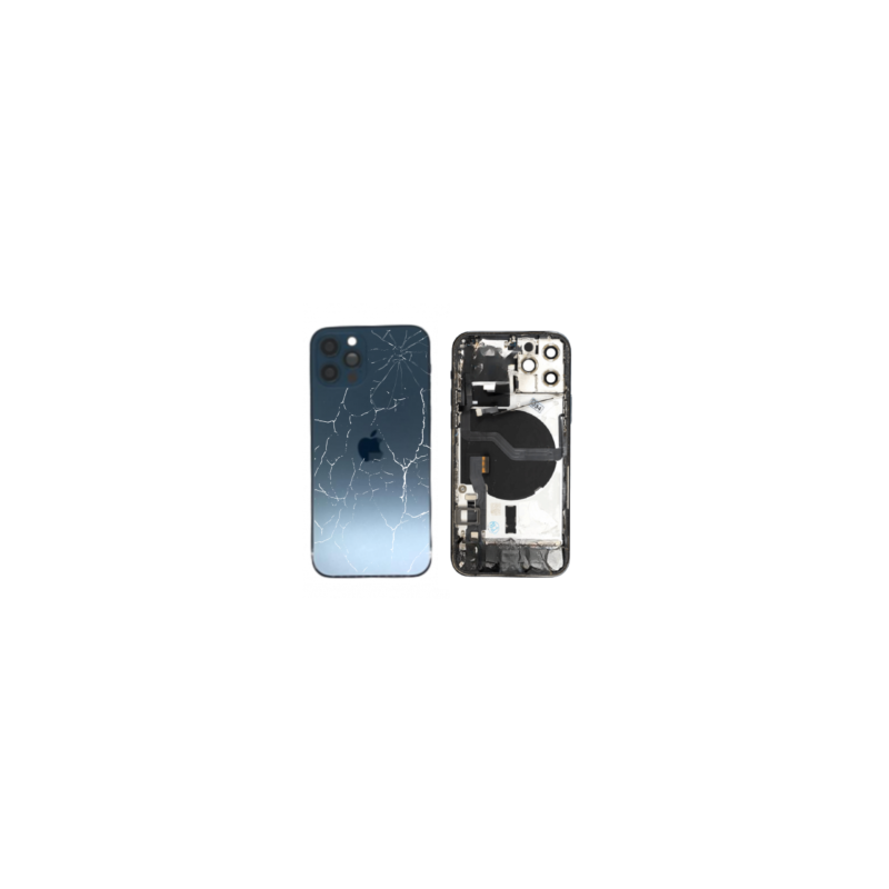Châssis Complet iPhone 12 Pro Bleu - sans Connecteur de Charge (Original Demonté) - Cassé