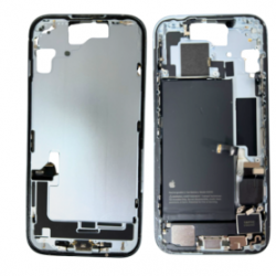 Chassis iPhone 15 Bleu sans Vitre Arrière avec Batterie avec Connecteur de Charge (Original Demonté) - Grade B