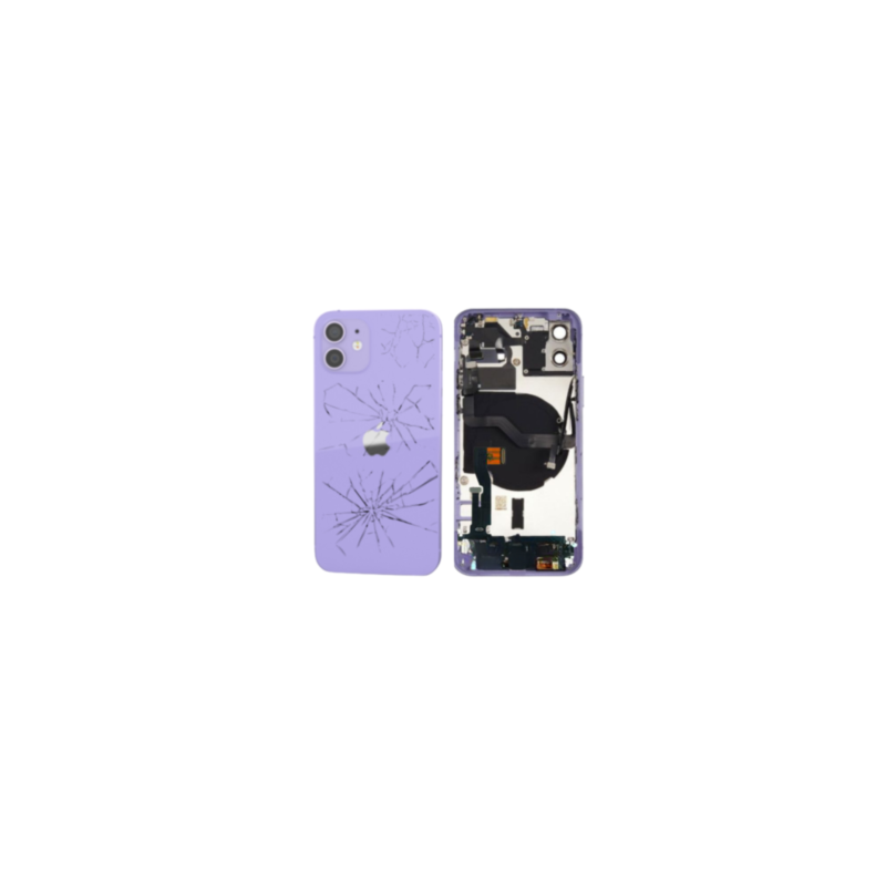 Châssis Complet iPhone 12 Violet - Sans Connecteur de Charge (Original Demonté) - Cassé