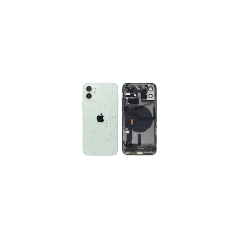 Châssis Complet iPhone 12 Vert - Sans Connecteur de Charge (Original Demonté) - Cassé