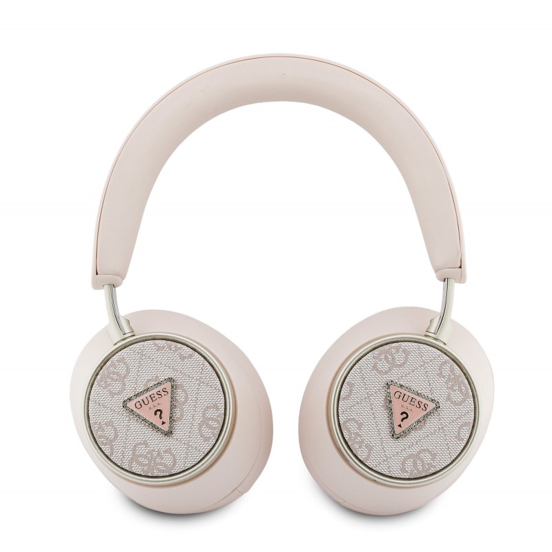 Guess GUESS : Casque bluetooth PU 4G avec logo triangulaire ENC -Rose
