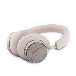 Guess GUESS : Casque bluetooth PU 4G avec logo triangulaire ENC -Rose