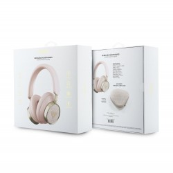 Guess GUESS : Casque bluetooth PU 4G avec logo triangulaire ENC -Rose