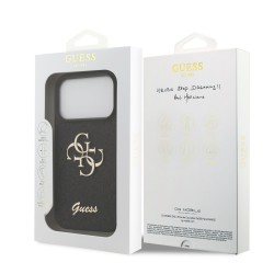 Guess IPhone 17 Pro - Coque Guess à paillettes fixes avec logo métallique 4G - Noire