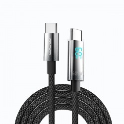 Wuw Cable Tressé Charge ultra Rapide PD60W USB-C Vers USB-C avec ecran led Noir X214