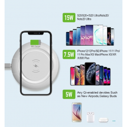 Chargeur Sans Fil usb-c 15W pour smartphone, airpods ...