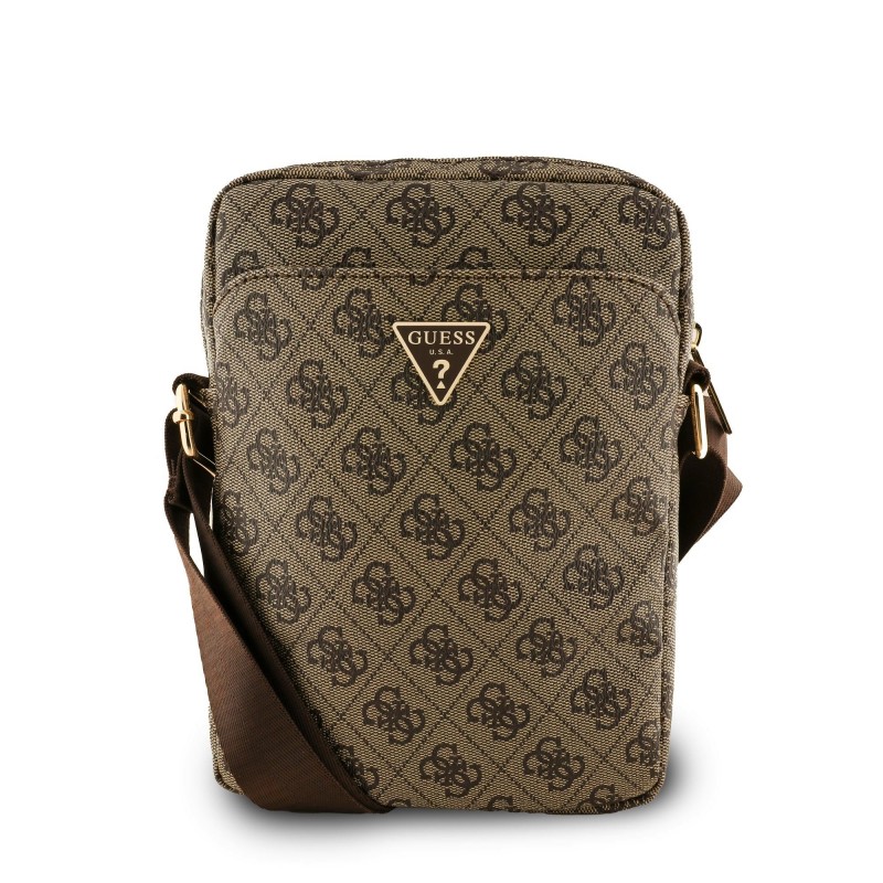Guess Sacoche Guess PU 4G Triangle Logo 8" Marron