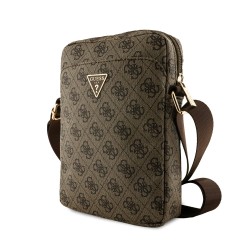 Guess Sacoche Guess PU 4G Triangle Logo 8" Marron