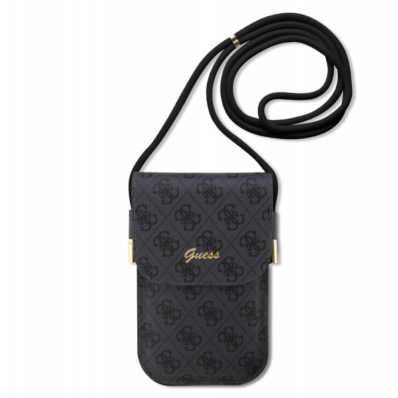 Guess Étui / Sacoche pour téléphone Guess PU 4G avec logo en métal Noir