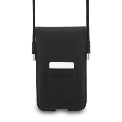 Étui / Sacoche pour téléphone Lacoste en PVC iconic petit piqué avec logo metallique XL Noir
