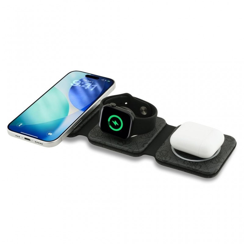 Guess Guess : Chargeur sans fil PU 4G MagSafe 3v1 - Noir
