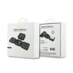 Guess Guess : Chargeur sans fil PU 4G MagSafe 3v1 - Noir