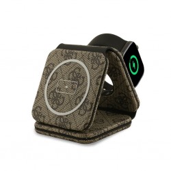 Guess Guess : Chargeur sans fil PU 4G MagSafe 3v1 - Marron