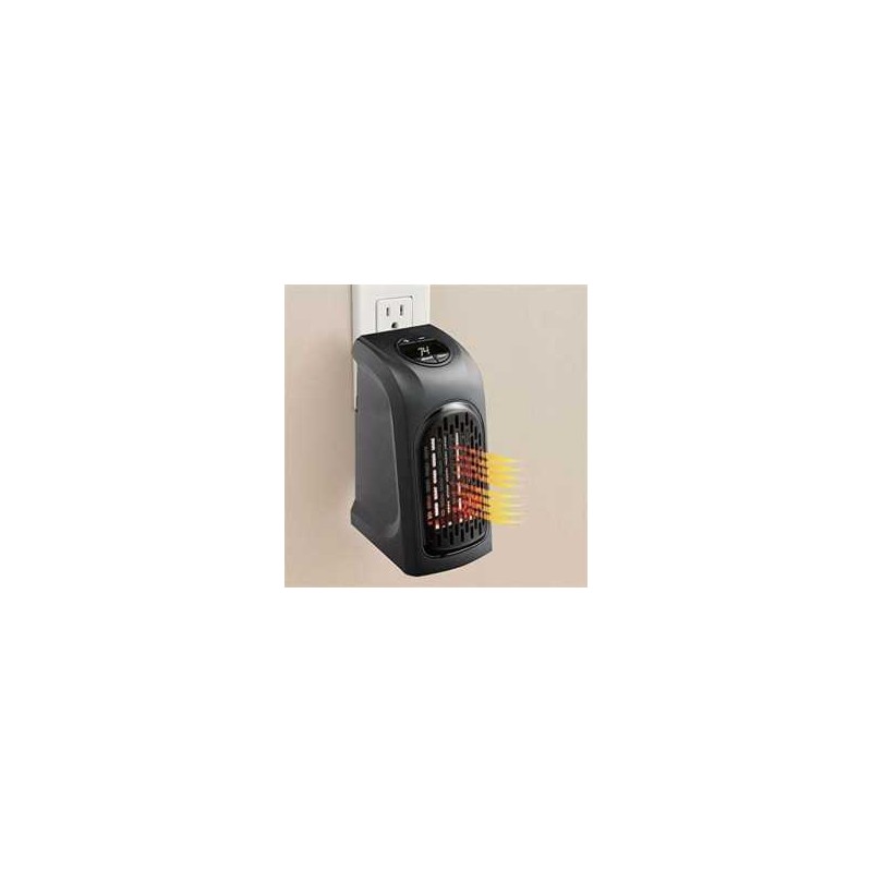 Mini Chauffage 400 W de style ménager Avec prise murale - Noir