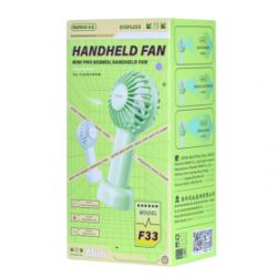 Mini Ventilateur Portable 1200mAh REMAX F33 - Support Intégré - 3 Vitesses - Rose