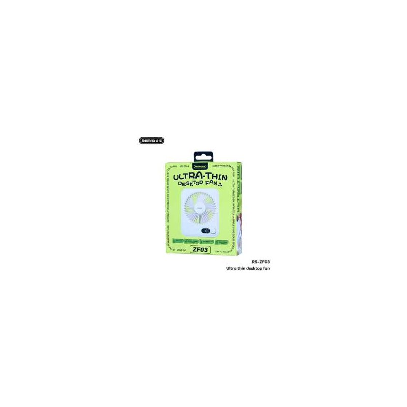 Ventilateur de Bureau Ultra-Mince REMAX RS-ZF03 - Blanc