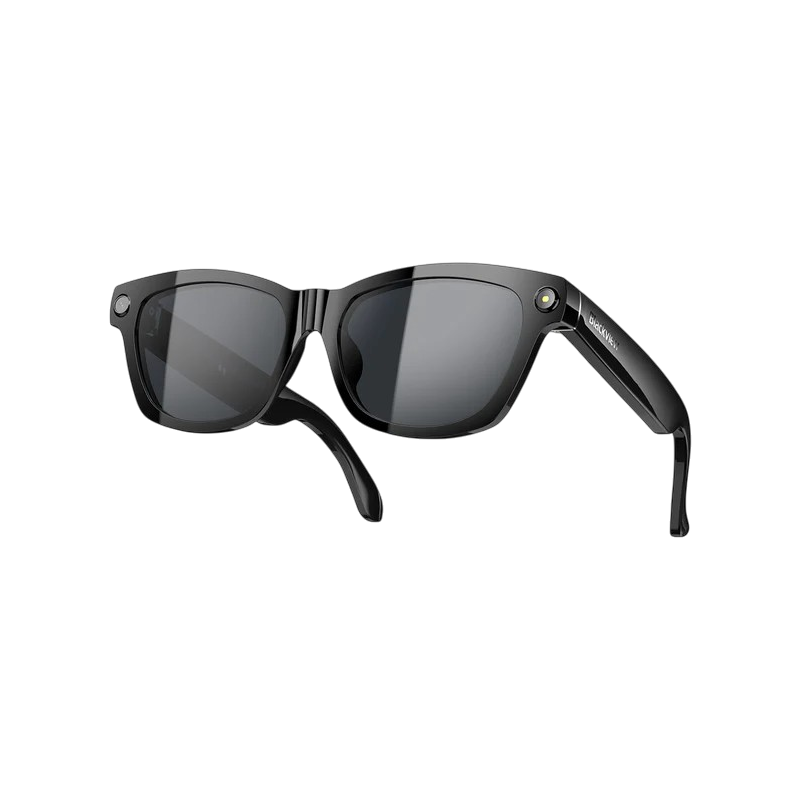 Blackview BV100 – Lunettes Intelligentes IA avec Caméra 8 MP – Appels Bluetooth + Assistant Vocal - Noir