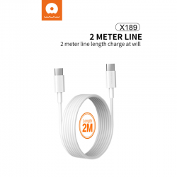 Wuw WUW-X189 : Cable USB-C / USB-C 60W 2m - Blanc