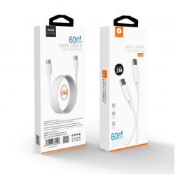 Wuw WUW-X189 : Cable USB-C / USB-C 60W 2m - Blanc