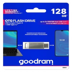Goodram pendrive : cle USB 128GO TYPE-A + TYPE-C - Silver