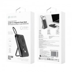 Power Bank Magnétique Sans Fil 10000 mAh 22.5W Devia Extreme Speed Series S28 - Gris Moderne