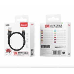 D-Power CABLE USB - USB-C FAST CHARGE SOUS BLISTER F6005 - NOIR